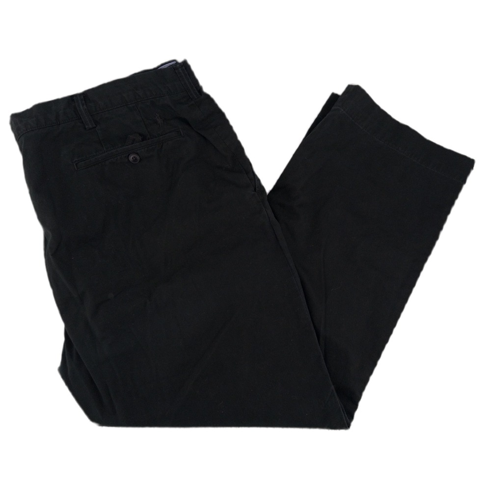 Polo Ralph Lauren Mens 46x30 Classic Fit Twill Chino Pants Black Cotton Preppy